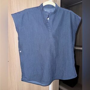 Figs Rafaela scrub top - heather denim